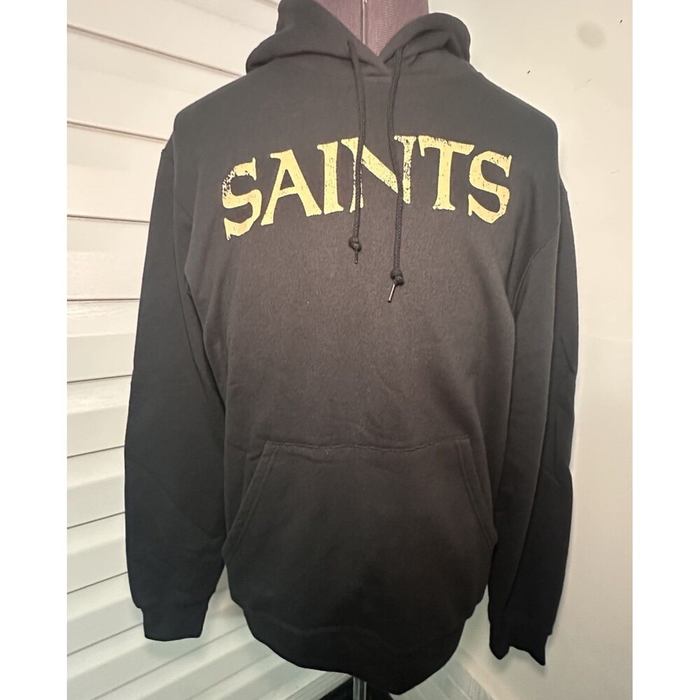 Men’s New Orleans Saints Hoodie Sweatshirt Black Gold NFL Football Pullover M